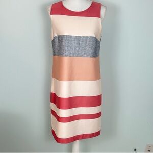 Vince Camuto Colorblock Midi Dress - Red, Cream, Gray